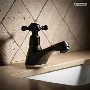 PaulGurkes Standventil Nostalgie-Design, Messing, schwarz (PG12T3-QP)