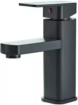 LuxusKollektion Waschtischarmatur eckig, Wasserfall, Pop-Up Ablauf, 170mm, schwarz