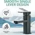 LuxusKollektion Waschtischarmatur eckig, Wasserfall, Pop-Up Ablauf, 170mm, schwarz