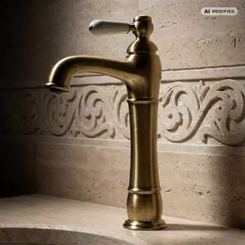 PaulGurkes CLASSIC Nostalgie Waschtischarmatur lang, Messing, bronze (CLASSIC)