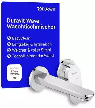 Duravit Wave Waschtischarmatur Unterputz, 2-Loch-Montage, chrom (WA1070004010)