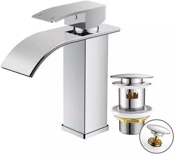 LuxusKollektion Wasserfall Waschtischarmatur Einhandmischer, Chrom, 110mm