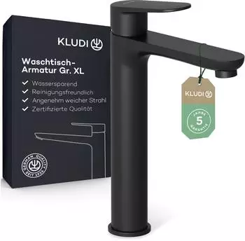 Kludi X1 240 Waschsch&uuml;sselarmatur schwarz matt ohne Ablaufgarnitur (322983975)