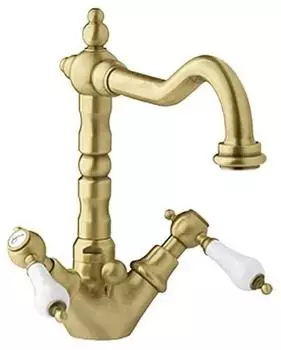 Trizeratop Waschtischarmatur mit hohem Auslauf, Retro-Design, braun (TRI-2152/BR)