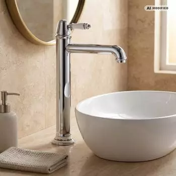 PaulGurkes Aufsatzwaschbecken-Armatur Nostalgie Retro Landhausstil, lang