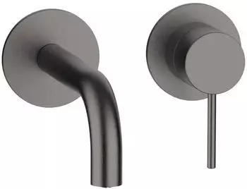 Herzbach MODUL7 IX Waschtisch-Wandbatterie Black Steel 160mm (70.701602.1.40)