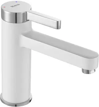 Rea Polo Niedrige Waschtischarmatur, wei&szlig;/chrom, Messing (REA-B9941)