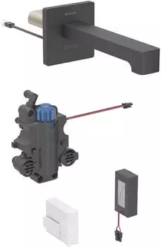 Geberit Brenta Waschtischarmatur Wandmontage, Thermostatmischer, 220mm, schwarz matt (116.298.14.1)