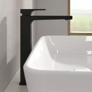 Villeroy & Boch Taro Einhebel-Waschtischarmatur erh&ouml;ht mit Ablaufgarnitur