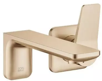 Dornbracht Liss&eacute; Waschtisch-Wand-Einhandbatterie ohne Ablaufgarnitur, light gold geb&uuml;rstet, 210mm (36861845-27)