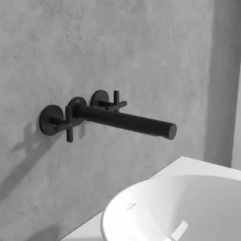Villeroy & Boch Loop & Friends Waschtischarmatur Wandmontage schwarz matt (TVZ106012000K5)
