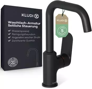 Kludi X1 Waschtisch-Einhandmischer DN 15, mattscharz, ohne Ablaufgarnitur (320283975)
