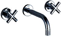 Dornbracht TARA Dreiloch-Waschtisch-Wandbatterie, Badarmaturen, 36712892-00, chrom