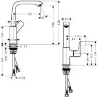 hansgrohe 31187000, hansgrohe Metris 230 Waschtisch Armatur 31187000 chrom, Push Open