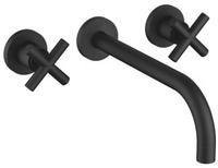 Dornbracht TARA Dreiloch-Waschtisch-Wandbatterie, Badarmaturen, 36717892-33, schwarz