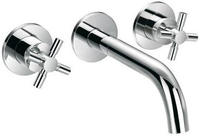 Steinberg Serie 250 3-Loch Waschtischarmatur zur Wandmontage, Badarmaturen, 250...