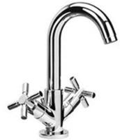 Herzbach STILO Waschtisch-Einlochbatterie M-Size mit Ablaufgarnitur, Badarmaturen,