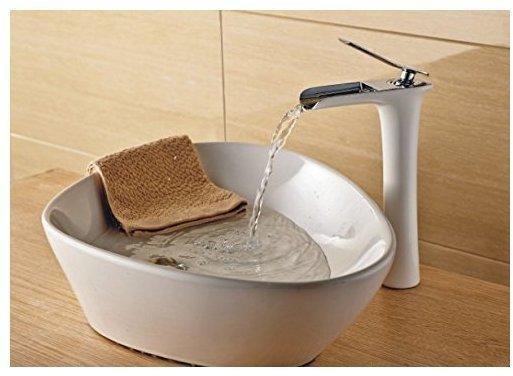 TSGPS Bad Waschbecken Waschschale Einhebelmischer Wasserhahn Armatur Weiß Weiss Chrom