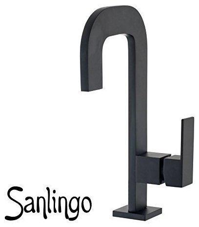 Sanlingo Bad Waschbecken Waschschale Design Einhebel Armatur Wasserhahn Schwarz Sanlingo