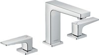 hansgrohe Metropol 3-Loch Waschtischarmatur 110 mit Hebelgriffen und Push-Open