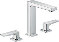 hansgrohe Metropol 3-Loch Waschtischarmatur 160 mit Hebelgriffen und Push-Open