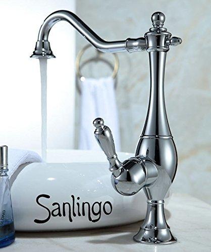 Sanlingo Nostalgie Retro Einhebel Armatur für Waschschale Schüssel Chrom Drehbar Sanlingo