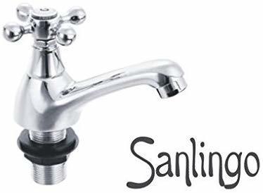 Sanlingo Retro Nostalgie Kaltwasser Armatur Wasserhahn Kreuzgriff 1/2 Zoll Chrom Sanlingo
