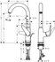 Hansgrohe Novus Einhebel-Waschtischmischer 240 mit Schwenkauslauf mit Zugstangen-Ablaufgarnitur Chrom
