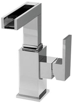 Casa Padrino Luxus Badezimmer Waschtischarmatur Silber H. 18,8 cm - Einhand-Waschtischbatterie mit Wasserfall-Auslauf