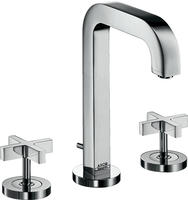 AXOR Citterio 3-Loch Waschtischarmatur mit Kreuzgriffen ohne Platte Ausladung 14 cm,