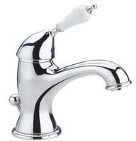 DEMM Waschtischarmatur Einhandmischer Vara, Griff weiß lackiert Farbe: bronze, 3810, 23235.001.X, 3810