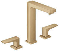 hansgrohe Metropol 3-Loch Waschtischarmatur 160 mit Hebelgriffen und Push-Open