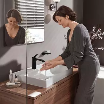 Hansgrohe Vivenis 110 Einhebel-Waschtischmischer mattschwarz (75020670) – Innovative Wasserspartechnologie