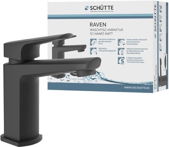 Schütte Raven Waschtischarmatur schwarz matt (34016)
