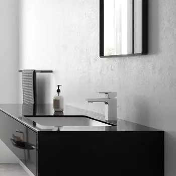 Hansgrohe Vernis Shape 100 mit Zugstangen-Ablaufgarnitur chrom (71561000) – Hochwertige Materialien und einfache Montage
