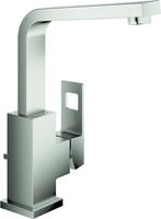 Grohe Eurocube Waschtischarmatur 23135DC0 supersteel, L-Size, mit Ablaufgarnitur,