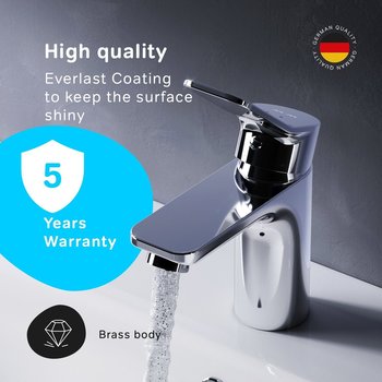 AM.PM Х-Joy Einhebel-Waschtischarmatur chrom (FXA02100) – Einhebelmischer mit Keramikkartusche für stufenlose Temperaturwahl