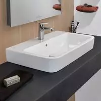 Villeroy & Boch O.novo Aufsatz-Waschtisch 60 x 46 cm mit &Uuml;berlauf, 1 Hahnloch,