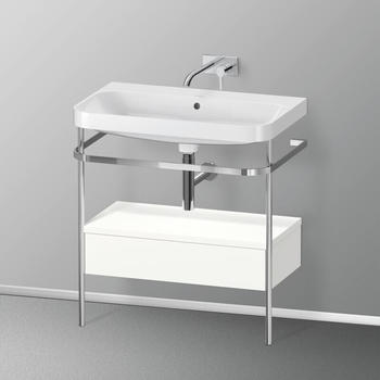 Duravit Happy D.2 Plus Möbelwaschtisch c-shaped mit Metallkonsole bodenstehend 775 x 490 mm weiß seidenmatt (HP4842N3636) – Duravit Happy D.2 Plus Möbelwaschtisch: Eleganz und Funktionalität vereint