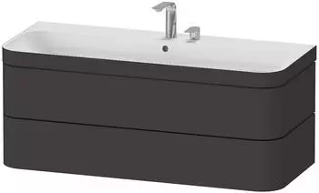Duravit Happy D.2 Plus Möbelwaschtisch c-bonded mit Unterbau wandhängend 1175 x 490 mm graphit supermatt (HP4639E80800000)