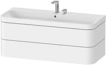 Duravit Happy D.2 Plus Möbelwaschtisch c-bonded mit Unterbau wandhängend 1175 x 490 mm weiß seidenmatt (HP4639E36360000)