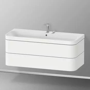 Duravit Happy D.2 Plus Möbelwaschtisch c-bonded mit Unterbau wandhängend 1175 x 490 mm weiß seidenmatt (HP4639E36360000) – Elegantes Design und hochwertige Materialien