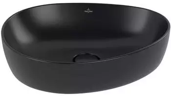 Villeroy & Boch Antao ohne Hahnlochbohrung ohne &Uuml;berlauf 51x40cm Pure Black 4A7351R7