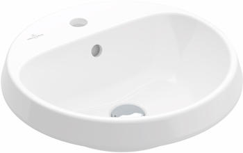 Villeroy & Boch Architectura 450x450mm Rund 1HL. mittleres Hahnloch Weiß Alpin 5A654501
