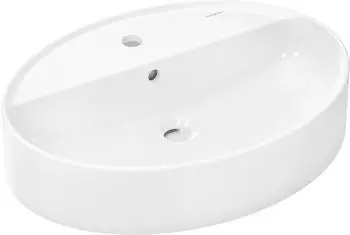 Hansgrohe Hansgrohe Xuniva D Aufsatzwaschtisch, mit &Uuml;berlauf, 1 Hahnloch, 600x450mm, wei&szlig;, 60170450 - 60170450