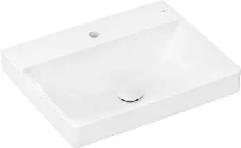 Hansgrohe hansgrohe Xelu Q Aufsatzwaschtisch, 600x480, ohne &Uuml;berlauf, geschliffen, Wei&szlig;, 6101, Farbe: Wei&szlig;/mit Hahnloch - 61018450