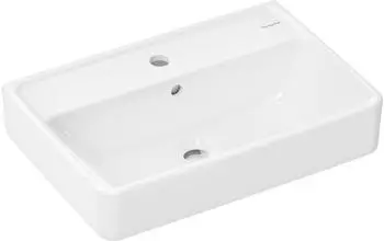 Hansgrohe Hansgrohe Xanuia Q Waschtisch Compact, mit Hahnloch, mit &Uuml;berlauf, 550x370mm, SmartClean, wei&szlig;, 61120450 - 61120450