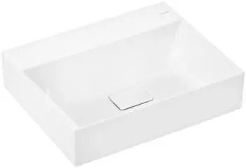 Hansgrohe hansgrohe Xelovos E Waschtisch, ohne Überlauf, 600x480mm, SmartClean, geschliffen, mit Ablaufgarnitur, 6109, Ausführung: ohne Hahnloch - 61095450