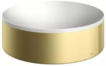 Hansgrohe hansgrohe AXOR Suite Aufsatzwaschtisch, rund, D 300mm, mit Metallrahmen, ohne Überlauf, SolidSurface, 42000, Farbe: Brushed Brass - 42000950