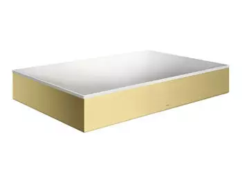 Hansgrohe hansgrohe AXOR Suite Aufsatzwaschtisch, eckig, 600x600mm, mit Metallrahmen, ohne &Uuml;berlauf, SolidSurface, 42004, Farbe: Brushed Brass - 42004950